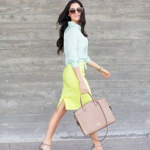 J Crew neon pencil skirt Size 0 NWOT